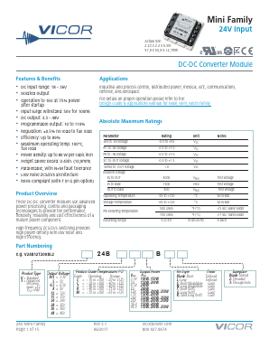 V24B48T250BN3 Datasheet PDF Vicor