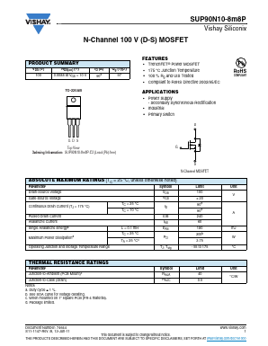 SUP90N10-8M8P Datasheet PDF Vishay Semiconductors