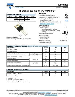 SUP90140E Datasheet PDF Vishay Semiconductors