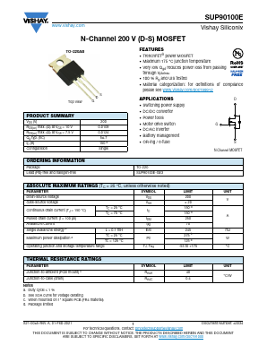 SUP90100E-GE3 Datasheet PDF Vishay Semiconductors
