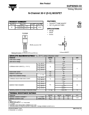 SUP90N03-03 Datasheet PDF Vishay Semiconductors