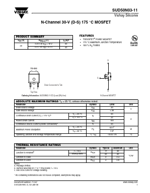 SUD50N03-11 Datasheet PDF Vishay Semiconductors