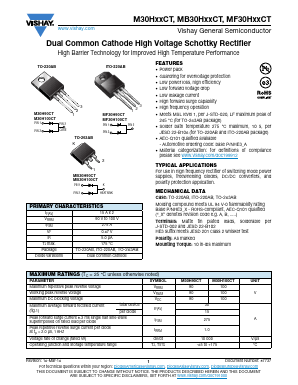 MB30H100CT Datasheet PDF Vishay Semiconductors