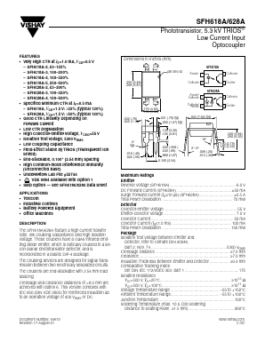 SFH618A-3 Datasheet PDF Vishay Semiconductors