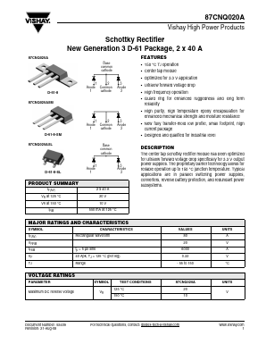 87CNQ020ASMPBF Datasheet PDF Vishay Semiconductors