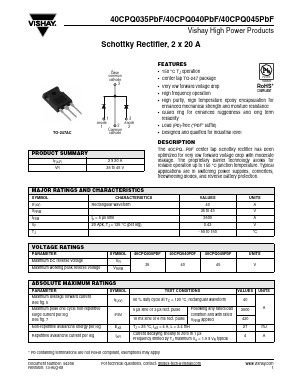 40CPQ035PBF Datasheet PDF Vishay Semiconductors