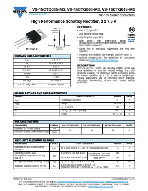 VS-15CTQ035-M3 Datasheet PDF Vishay Semiconductors