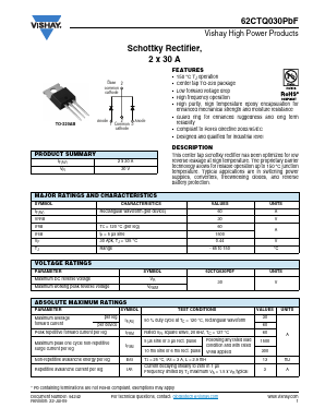 62CTQ030PBF Datasheet PDF Vishay Semiconductors