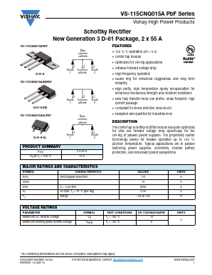 115CNQ015ASL Datasheet PDF Vishay Semiconductors