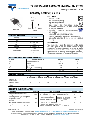 20CTQ035PBF Datasheet PDF Vishay Semiconductors