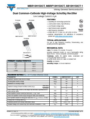 MBR10H150CT Datasheet PDF Vishay Semiconductors