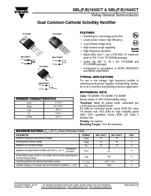 SBL1630CT Datasheet PDF Vishay Semiconductors
