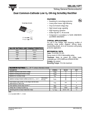 SBL40L15PT Datasheet PDF Vishay Semiconductors