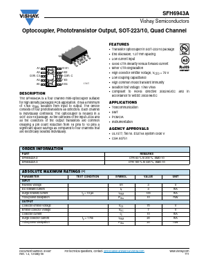 SFH6943A-2 Datasheet PDF Vishay Semiconductors
