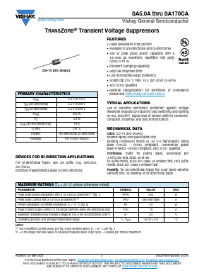 SA7.0CA-E354 Datasheet PDF Vishay Semiconductors