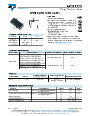 BZX84C4V3-E3-08 Datasheet PDF Vishay Semiconductors