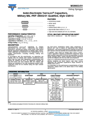 M39003 Datasheet PDF Vishay Semiconductors