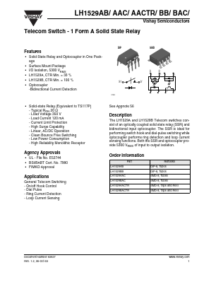 LH1529BB Datasheet PDF Vishay Semiconductors