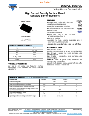 SS12P3LHM3/87A Datasheet PDF Vishay Semiconductors