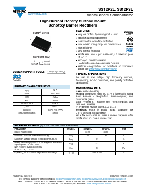 SS12P3L-M3/87A Datasheet PDF Vishay Semiconductors