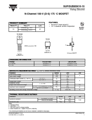 SUP85N10-10 Datasheet PDF Vishay Semiconductors