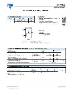 SI1302DL Datasheet PDF Vishay Semiconductors