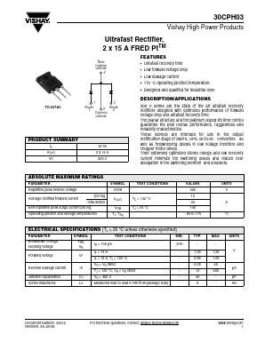 30CPH03 Datasheet PDF Vishay Semiconductors