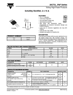 30CTQ060 Datasheet PDF Vishay Semiconductors