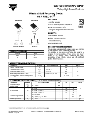 60EPU06PBF Datasheet PDF Vishay Semiconductors
