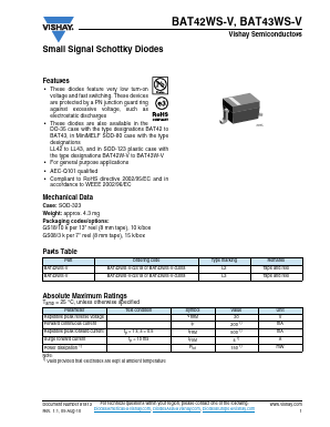 BAT42WS-V Datasheet PDF Vishay Semiconductors