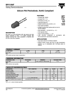 BPV10NF Datasheet PDF Vishay Semiconductors