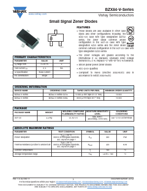 BZX84C2V4-V Datasheet PDF Vishay Semiconductors