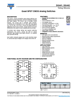 DG441 Datasheet PDF Vishay Semiconductors