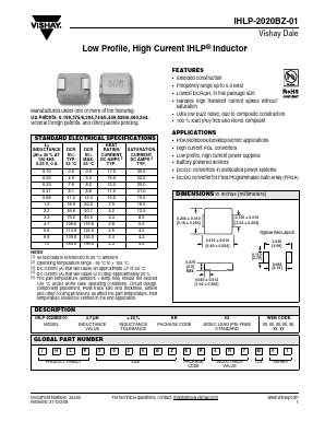 IHLP-2020BZ-01 Datasheet PDF Vishay Semiconductors