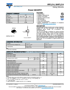 IRFL214 Datasheet PDF Vishay Semiconductors