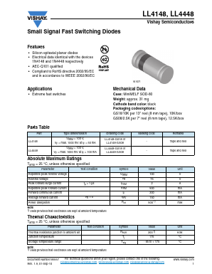 LL4148-GS08 Datasheet PDF Vishay Semiconductors