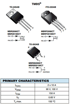 MBRF20100CT-E3/4W Datasheet PDF Vishay Semiconductors