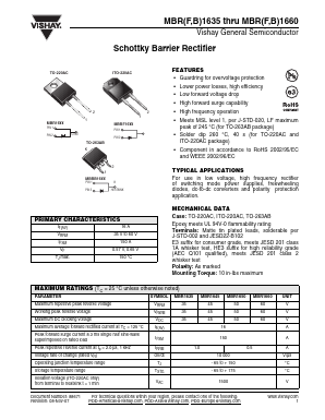 MBR1635 Datasheet PDF Vishay Semiconductors