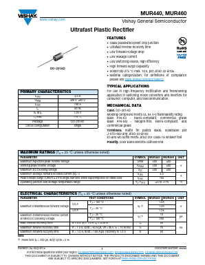 MUR460 Datasheet PDF Vishay Semiconductors