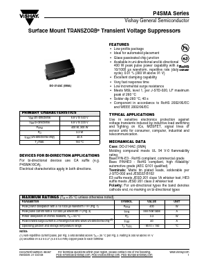 P4SMA110A-E3 Datasheet PDF Vishay Semiconductors