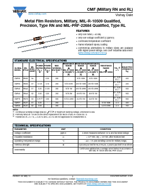 RN50C3483FB1488 Datasheet PDF Vishay Semiconductors