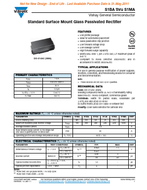 S1BA-E3 Datasheet PDF Vishay Semiconductors