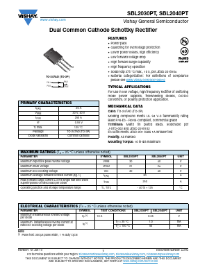 SBL2030PT-E3/45 Datasheet PDF Vishay Semiconductors