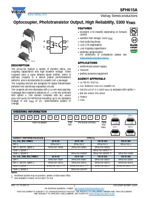 SFH615A-3X016 Datasheet PDF Vishay Semiconductors