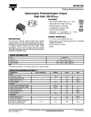 SFH619A-X007 Datasheet PDF Vishay Semiconductors