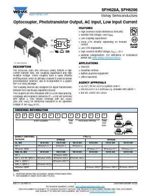 SFH628A-3X016 Datasheet PDF Vishay Semiconductors