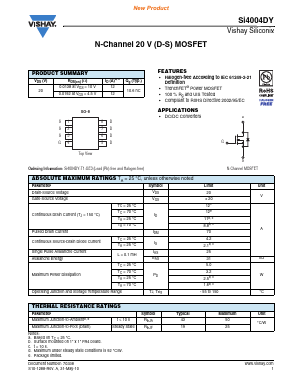 SI4004DY Datasheet PDF Vishay Semiconductors