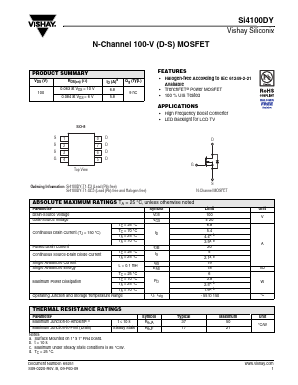 SI4100DY-T1-GE3 Datasheet PDF Vishay Semiconductors
