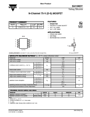 SI4108DY Datasheet PDF Vishay Semiconductors