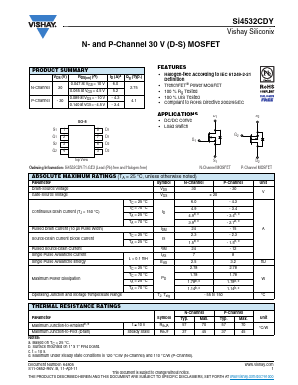 SI4532CDY-T1-GE3 Datasheet PDF Vishay Semiconductors